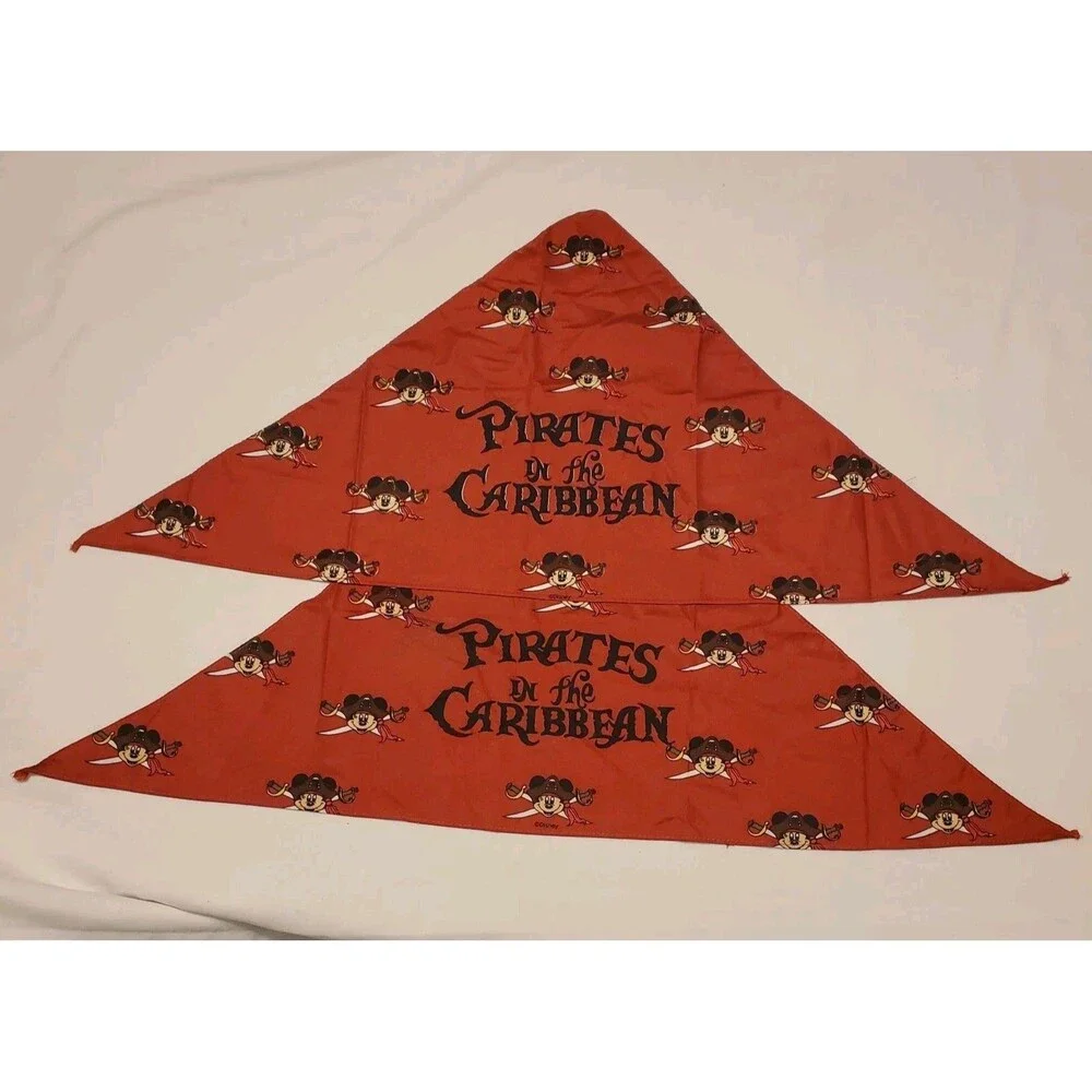 DISNEY CRUISE LINE PIRATES OF THE CARIBBEAN BANDANA SCARF MICKEY MOUSE Lot Of 2